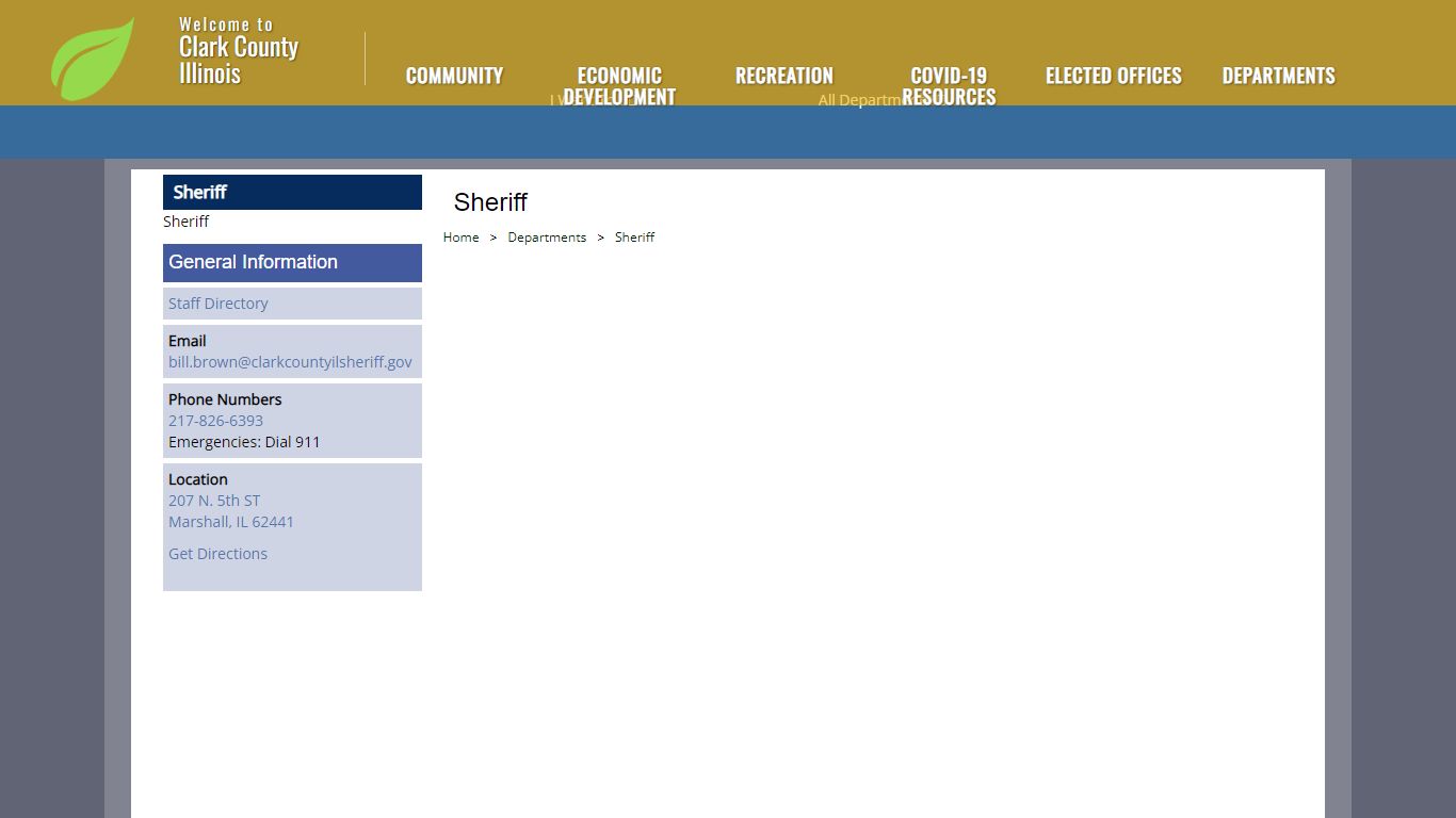 The Official Website of Clark County, IL - Sheriff